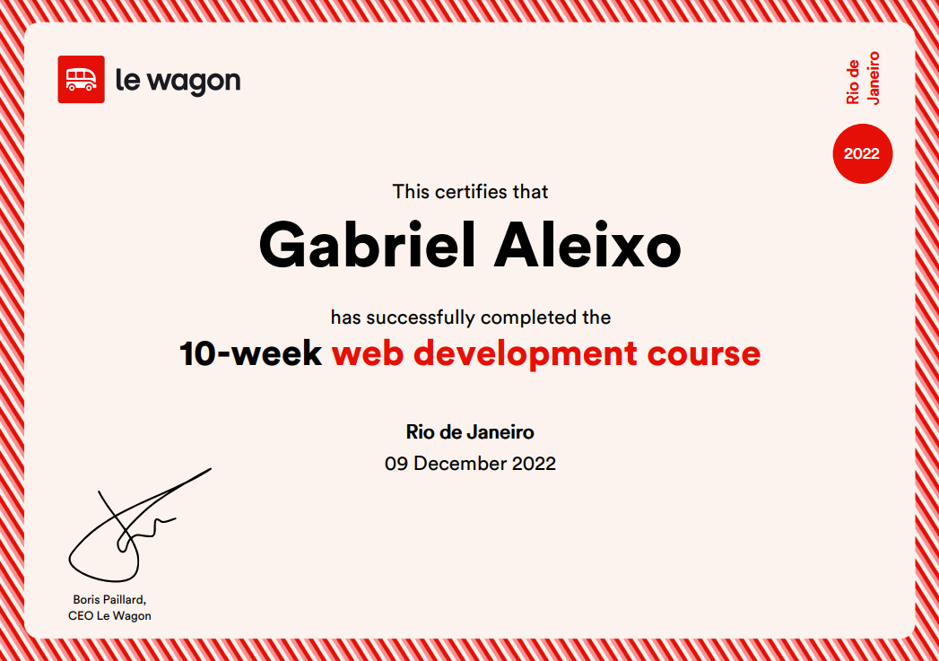 Certificado Le Wagon